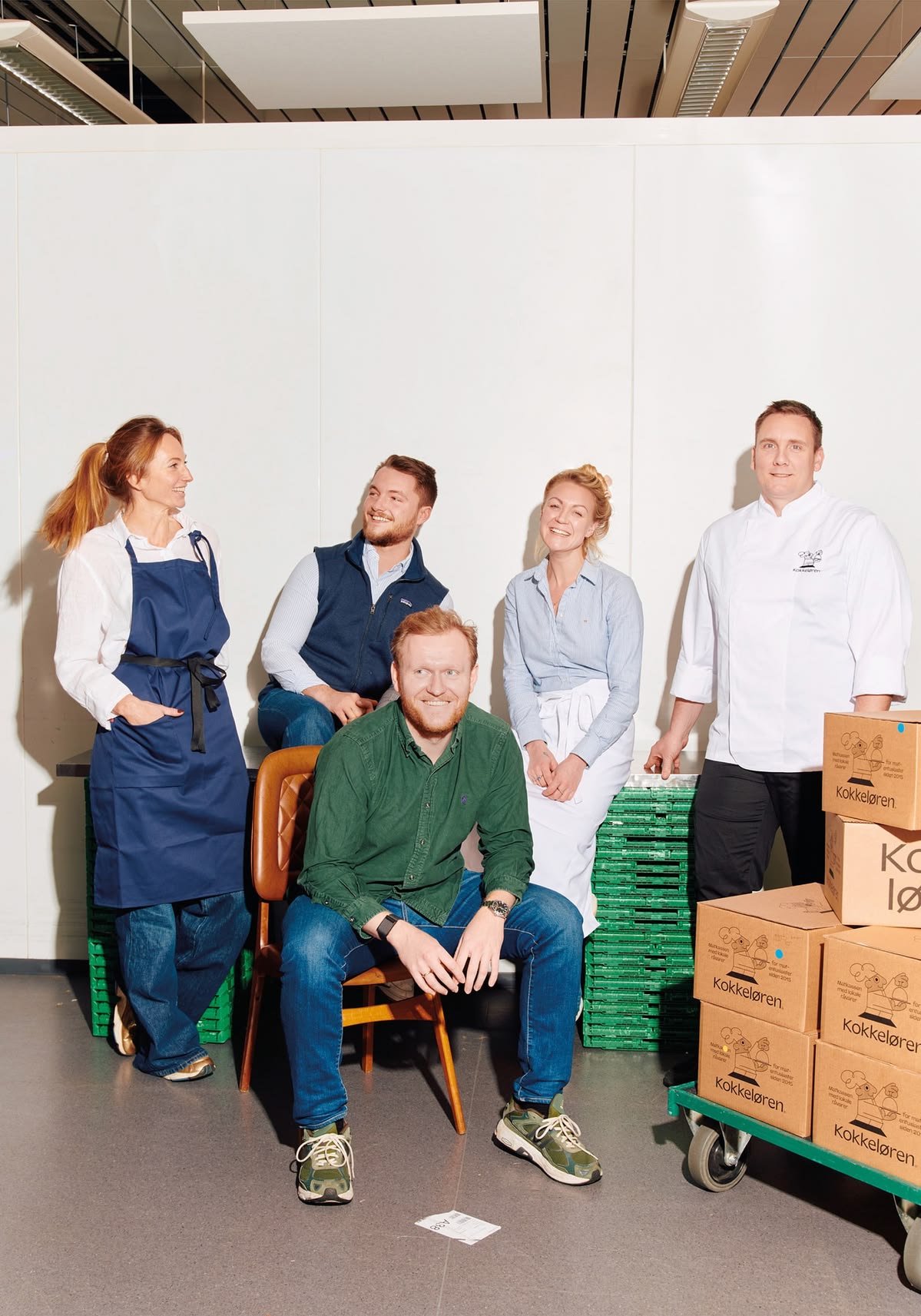 Hospitality team wearing coordinated branded uniforms